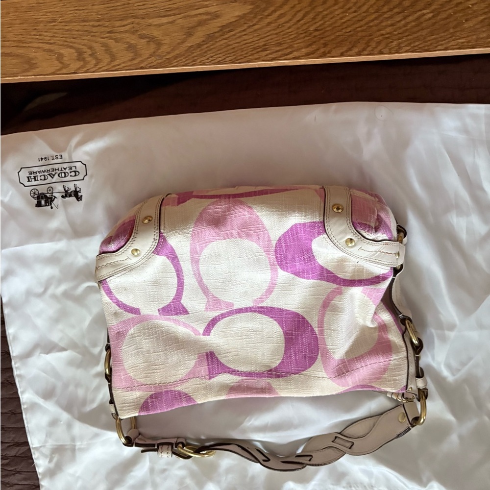 Coach Pink and Cream Women's Bag